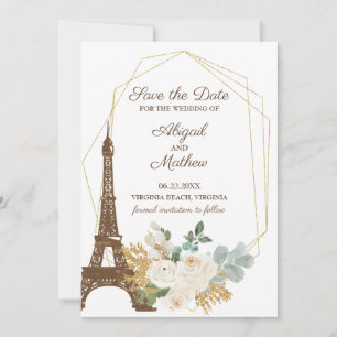 Reserve A Data Rosas Franceses Eiffel Torre Casamento Salve A Dat