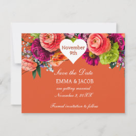 Reserve A Data Rosas Laranja e Rosa Negrito