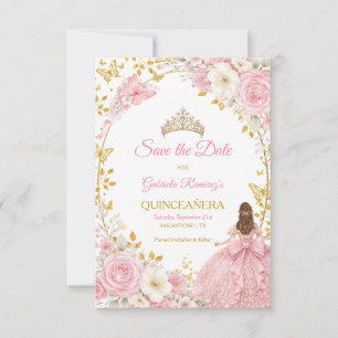 Reserve A Data Rosas Rosa Bege Golden Quinceañera  Salve a Data