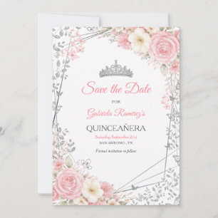 Reserve A Data Rosas Rosa Bege Golden Quinceañera Salve a Data
