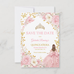 Reserve A Data Rosas Rosa Bege Golden Quinceañera Salve a Data