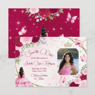 Reserve A Data Rosas Rosas Princesa Borboleta & Foto Quinceanera