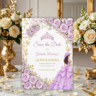Reserve A Data Rosas Roxas Lilás Borboleta Dourada Quinceañera