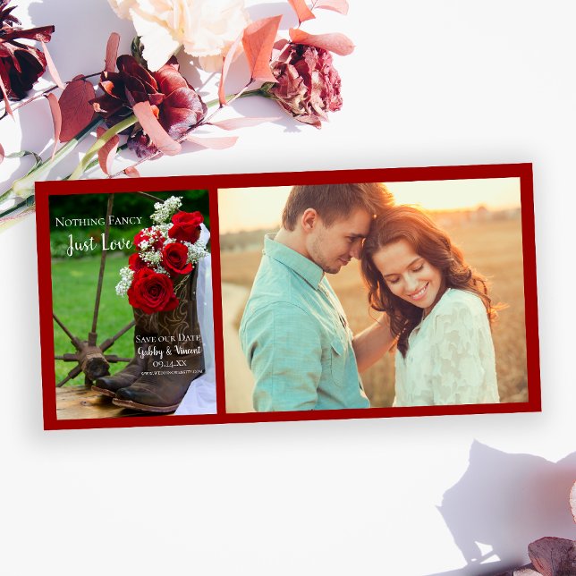 Reserve A Data Rosas Russos Boots Casamento Salvem a Data (Criador carregado)