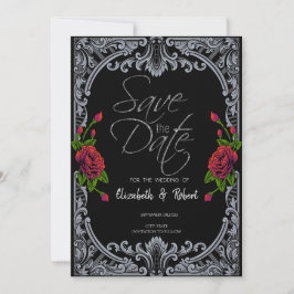 Reserve A Data Rosas vermelhas,Faixa Gótica Salvar a Placa de Dat