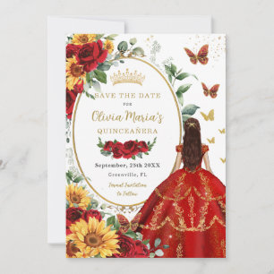 Reserve A Data Rosas vermelhas Sunflower Princess Dourada Quincea