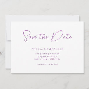 Reserve A Data Roteiro de Casamento Lavanda Moderno