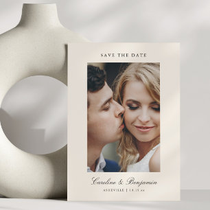 Reserve A Data Roteiro de duas fotos personalizadas QR Marfim Cas