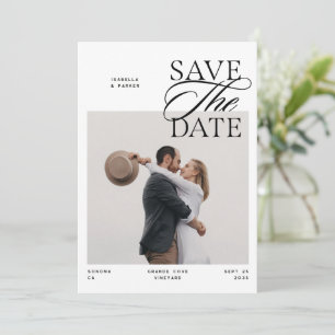Reserve A Data Roteiro Editorial Moderno Chic Foto Dupla Face