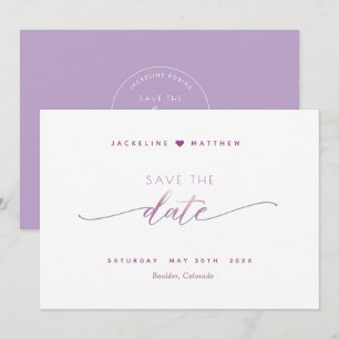 Reserve A Data Roteiro Elegante, Casamento Simples da Lavanda Mau