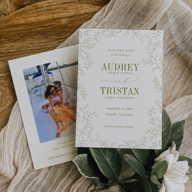 Reserve A Data ROWAN Botanical Wedding Photo (Criador carregado)