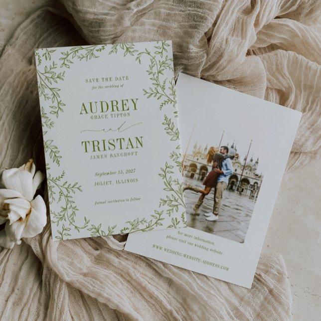 Reserve A Data ROWAN Botanical Wedding Photo (Criador carregado)