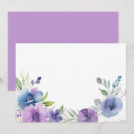 Reserve A Data Roxo Azul Floral Personalizado em Branco