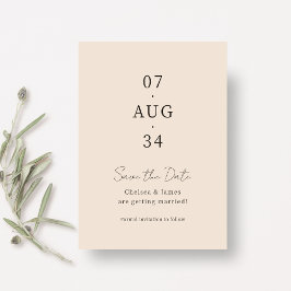 Reserve A Data Roxo Bege | Chic Salve o Dia de Casamento Minimali