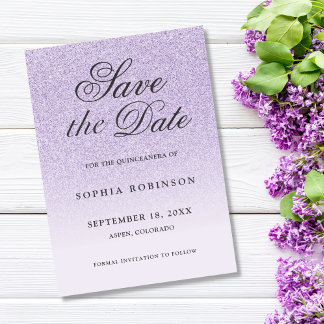 Reserve A Data Roxo Elegante Moderno Salve a Quinceanera