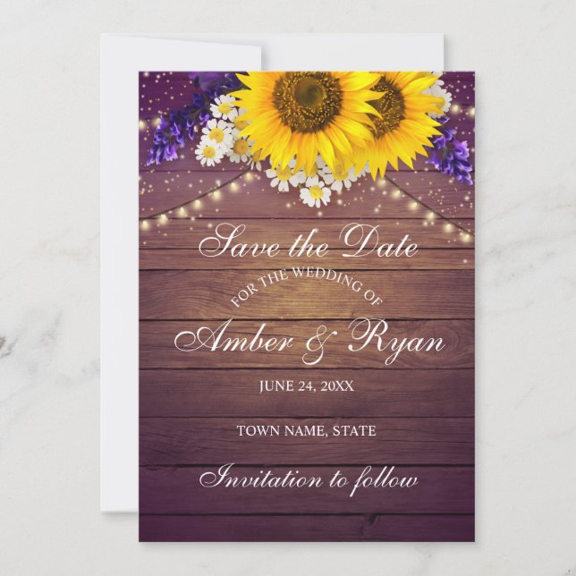 Reserve A Data Roxo Roxo-Amarelo-Sunflower-Country Barn (Frente)