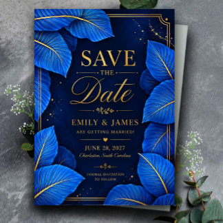 Reserve A Data Royal Blue and Gold Tropical Elegant Luxury