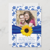 Royal Blue Floral Damask Sunflower Salvar data