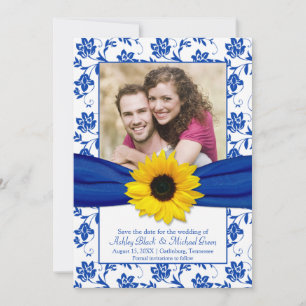 Reserve A Data Royal Blue Floral Damask Sunflower Salvar data