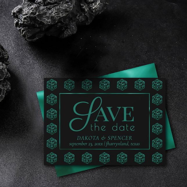 Reserve A Data RPG Dice | Emerald Fantasy Tabletop Retro Gamer (Criador carregado)