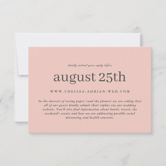 Reserve A Data RSVP e Informações sobre Casamento Simples e Brilh (Frente)