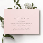 Reserve A Data Rubor Rosa Claro | Casamento Simples Elegante<br><div class="desc">Cartões de aviso de data com rosa suave e design baseado em texto.</div>