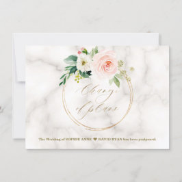 Reserve A Data Rubor Rosa Floral Dourado Casamento Mudança De Pla