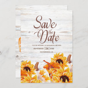 Reserve A Data Russo White Watercolor Pumpkin Sunflower Sa