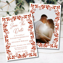 Rust Terracotta Chic Mexicano Fiesta Talavera Foto