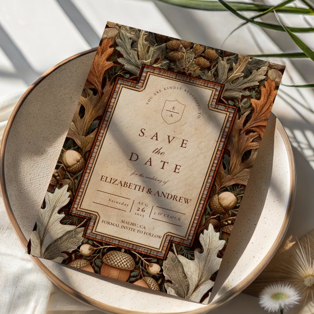 Reserve A Data Rustic Acorn Woodland Wedding (Criador carregado)