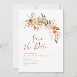 Reserve A Data rustic autumn fall floral wedding save the date