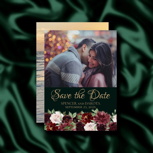 Reserve A Data Rustic Bloom | Terracotta e Marsala Red 2 Foto (Criador carregado)