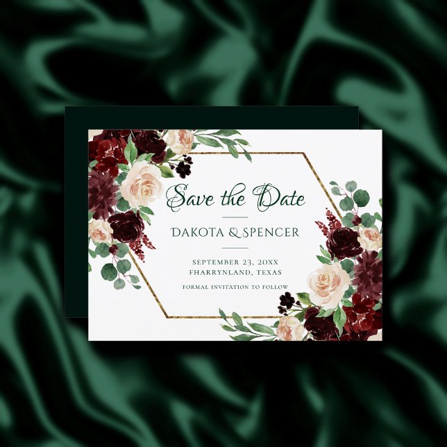 Reserve A Data Rustic Blooms | Terracotta e Marsala Red Floral (Criador carregado)