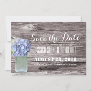 Reserve A Data Rustic Blue Hydrangea Mason Jar Wood Salve a Data