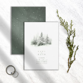 Reserve A Data Rustic Casamento no inverno Forest Green ID1049