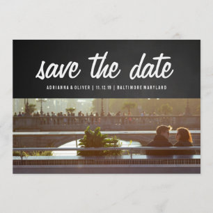 Reserve A Data Rustic Chalkboard Salvar A Data Foto do casal