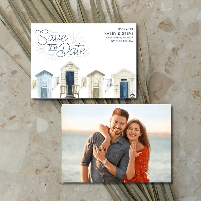 Reserve A Data Rustic Coastal Beach Foto para salvar a data (Rustic Coastal Beach Wedding Photo Save the Date)