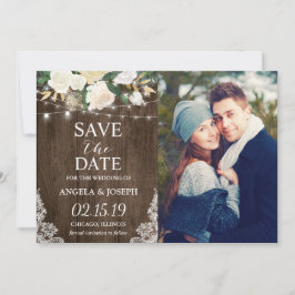 Reserve A Data Rustic Country Romantic Chic Salva a Foto da Data
