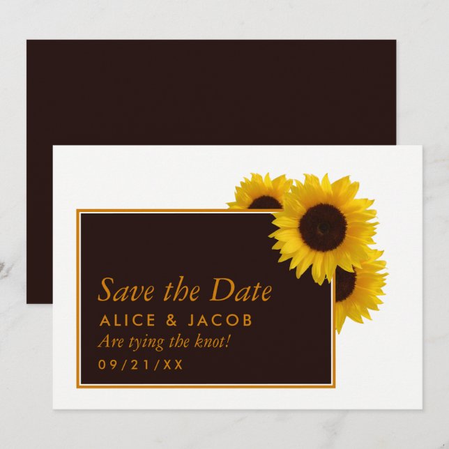 Reserve A Data Rustic Country Sunflower - Casamento (Frente/Verso)