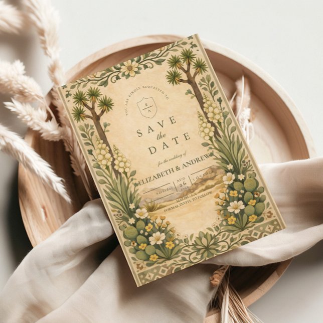 Reserve A Data Rustic Desert Botanical Wedding (Criador carregado)