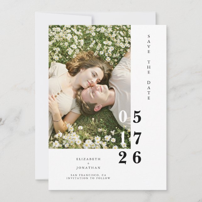 Reserve A Data Rustic Editable Trendy Boho Wedding (Frente)