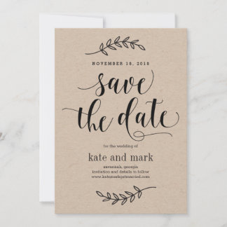 Reserve A Data Rustic Elegance Weding Save The Date Card Kraft