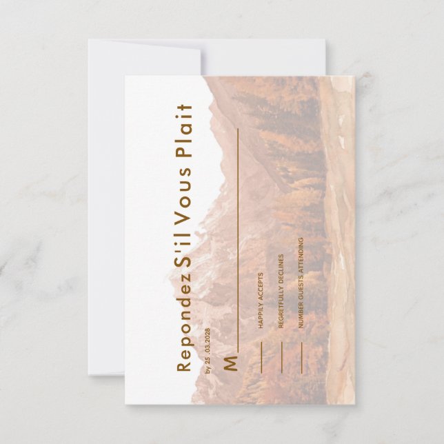 Reserve A Data rustic elegant rsvp elegant weeding invite (Frente)