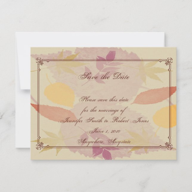 Reserve A Data Rustic Fall Deixa Casamento Salvar Data (Frente)