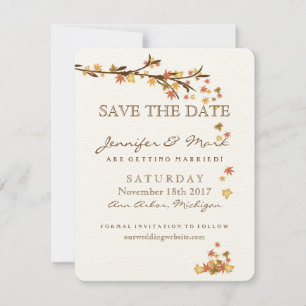 Reserve A Data Rustic Fall Deixa Casamento Salvar Data