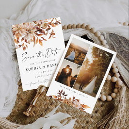 Reserve A Data Rustic Fall Leaves Save The Date Card