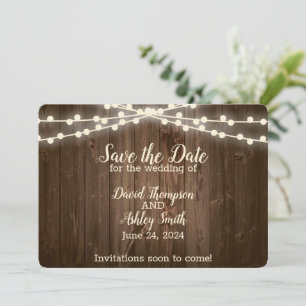 Reserve A Data Rustic Flat Save The Date Card