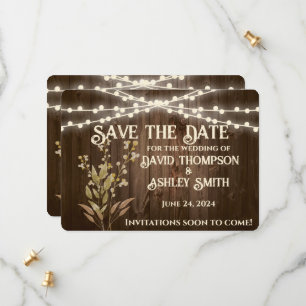 Reserve A Data Rustic Flat Save The Date Card