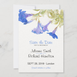 Reserve A Data Rustic Floral Blue Flowers Casamento Salvar Data