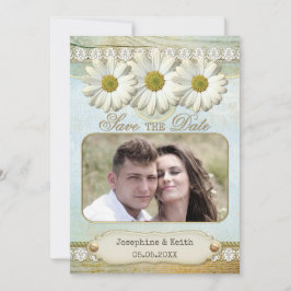 Reserve A Data Rustic Floral Photo Save the Date Card